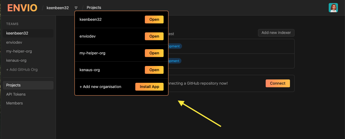 Select organisation